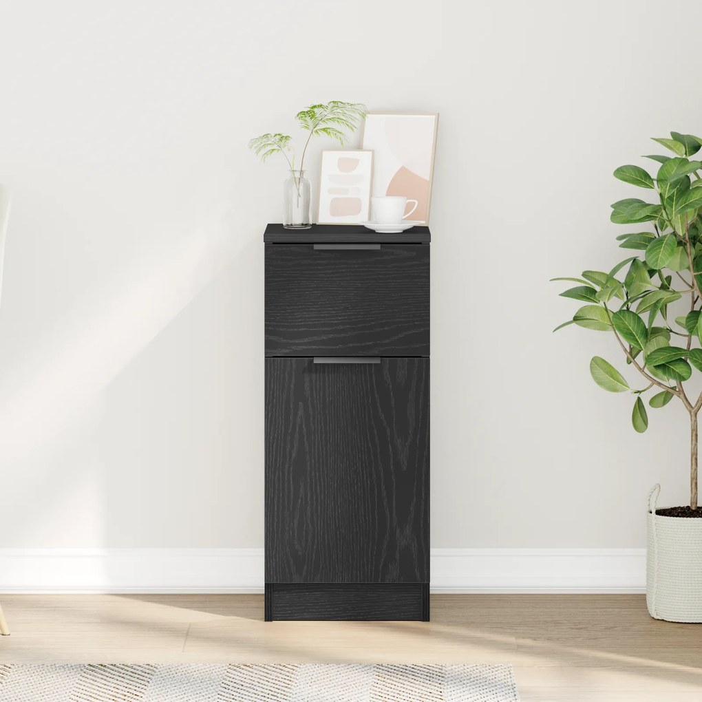 vidaXL Μπουφές Μαύρο Δρυς 30x30x70 εκ. Επεξεργασμένο ξύλο