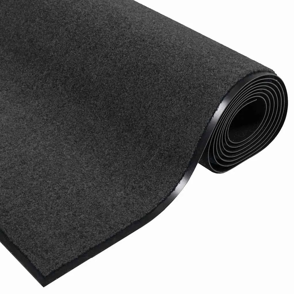 vidaXL Χαλάκι Εξώπορτας Ανθρακί και Μαύρο 90 x 150 cm