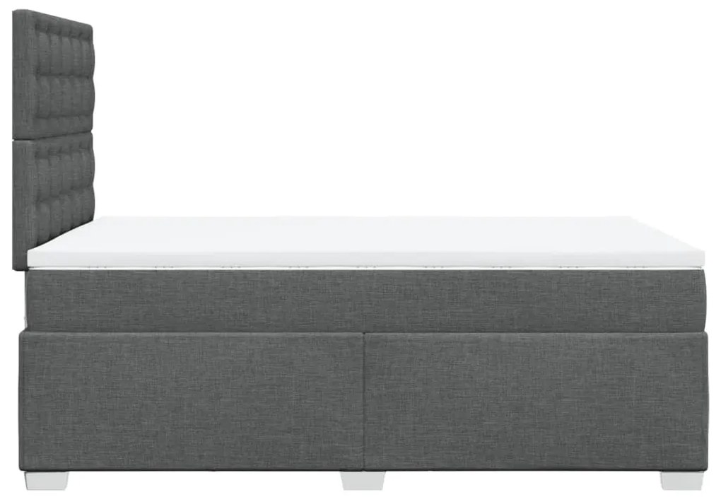 ΚΡΕΒΑΤΙ BOXSPRING ΜΕ ΣΤΡΩΜΑ ΣΚΟΥΡΟ ΓΚΡΙ 120X190 ΕΚ ΥΦΑΣΜΑΤΙΝΟ 3290442