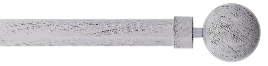 Κουρτινόξυλο Φ28mm Μονό Επεκτεινόμενο 120-210cm Με Άκρα L-N Gaia White/Black 7628120104