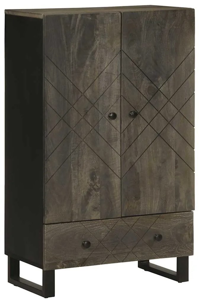 Ντουλάπι Μαύρο 60 x 33 x 110 εκ. από Μασίφ Ξύλο Μάνγκο