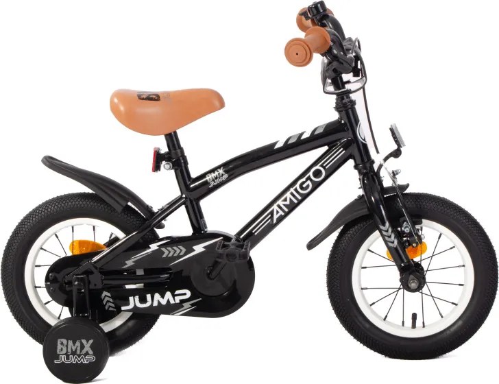 BMX Jump 12 Inch 22 cm Boys Coaster Brake BlackWhiteAMIGO