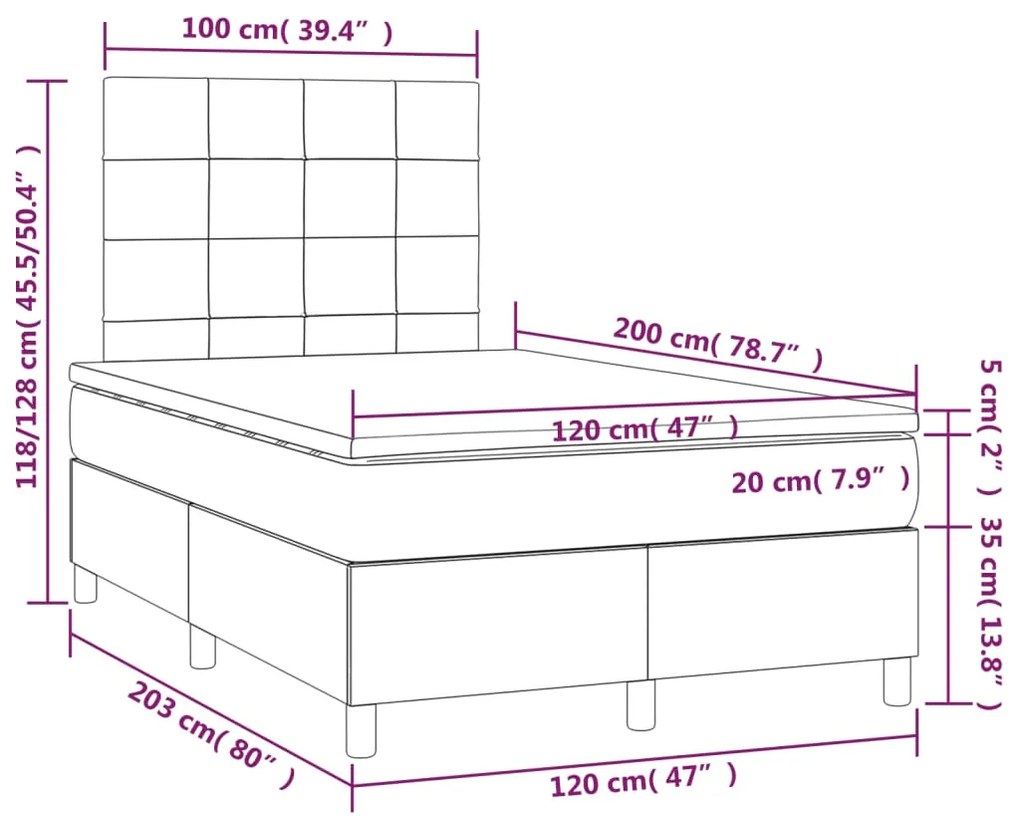 ΚΡΕΒΑΤΙ BOXSPRING ΜΕ ΣΤΡΩΜΑ ΚΡΕΜ 120X200 ΕΚ. ΥΦΑΣΜΑΤΙΝΟ 3141766