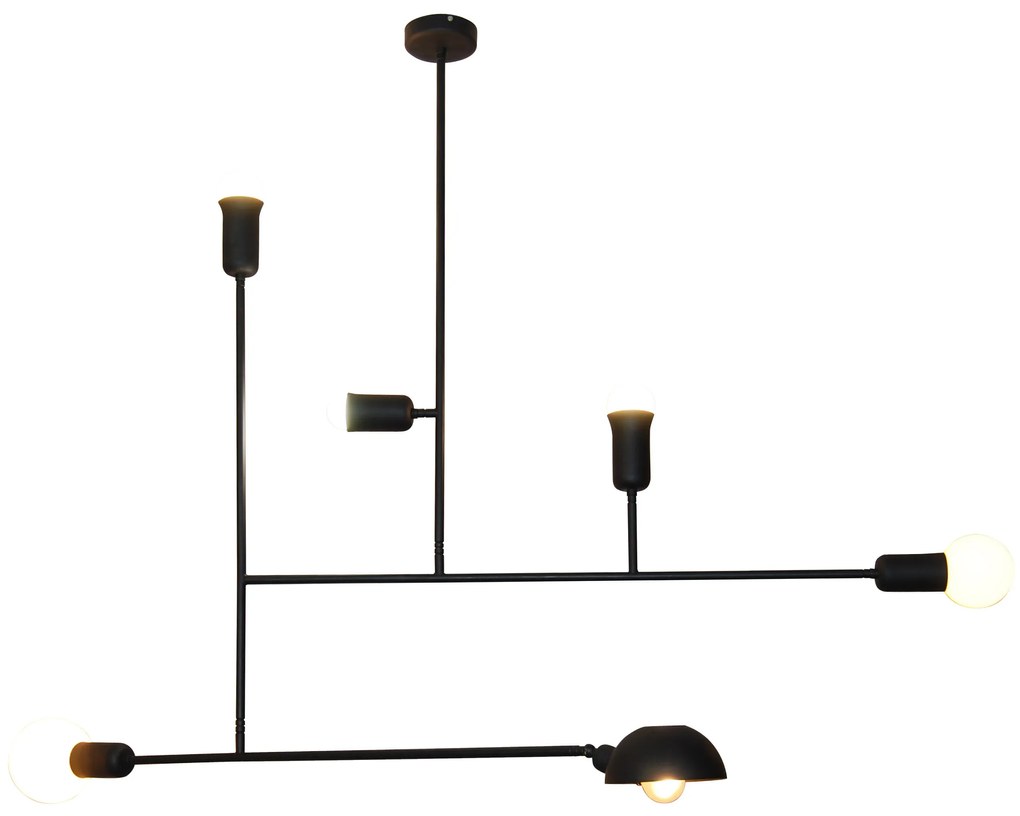 Φωτιστικό Οροφής  HL-3525-6 RODNEY BLACK PENDANT - 77-3814 - 21W - 50W,51W - 100W - 77-3814