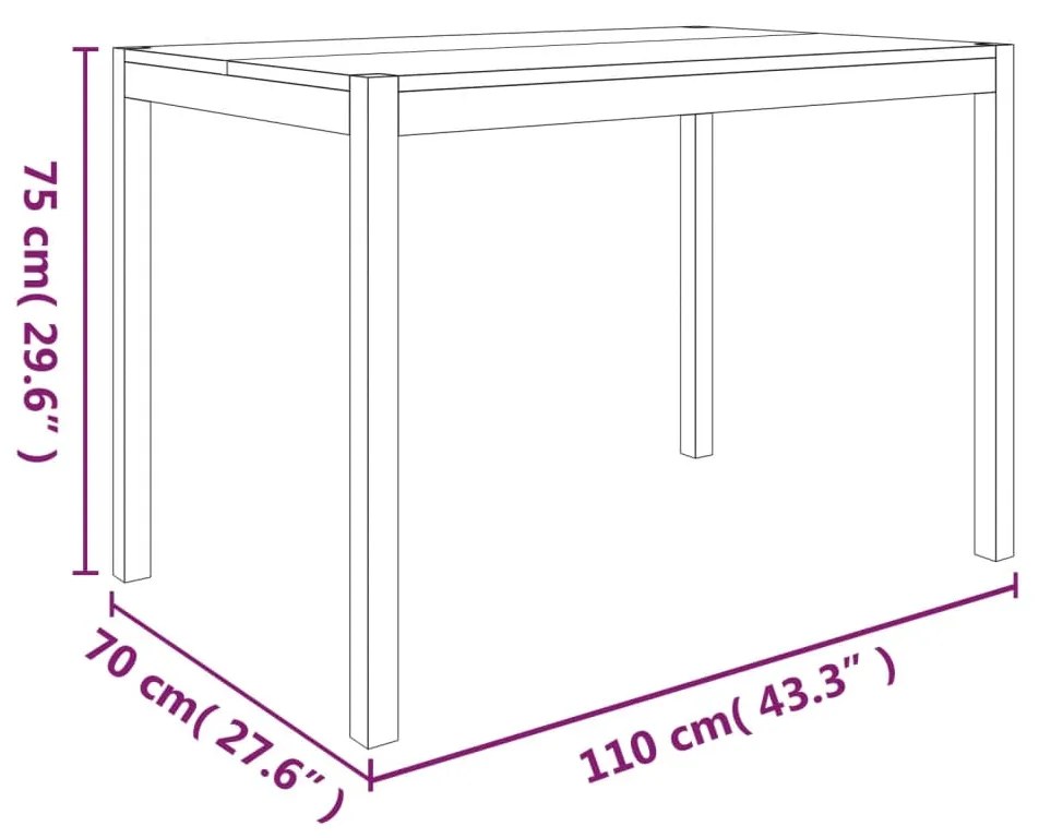 ΤΡΑΠΕΖΑΡΙΑ 110 X 70 X 75 ΕΚ. ΑΠΟ ΜΑΣΙΦ ΞΥΛΟ ΑΚΑΚΙΑΣ 345081