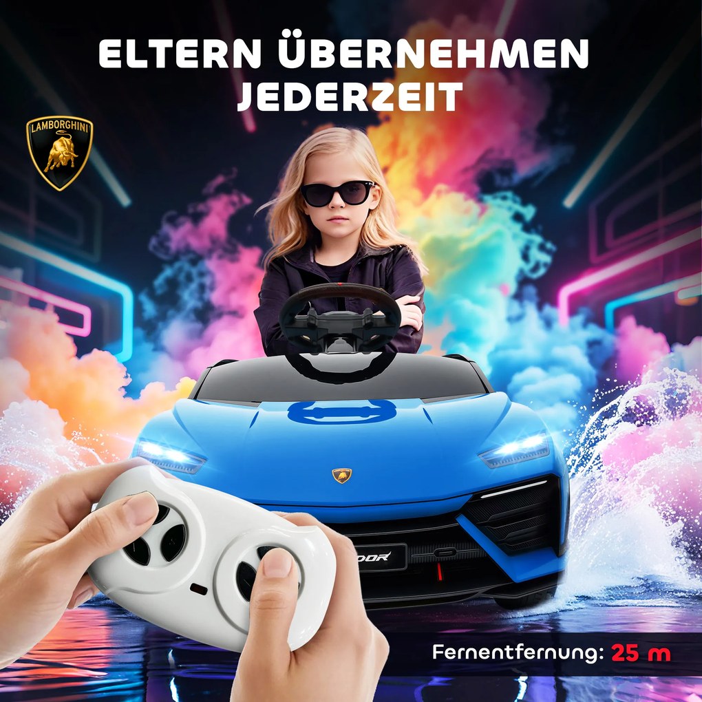 AIYAPLAY Ηλεκτρικό Αυτοκίνητο για Παιδιά 12V, Αυτοκίνητο για Παιδιά με Τηλεχειριστήριο 2,4 GHz, 2 Κινητήρες, Κόρνα, LED, Μουσική, 101,5 x 49 x 43 cm, Μπλε