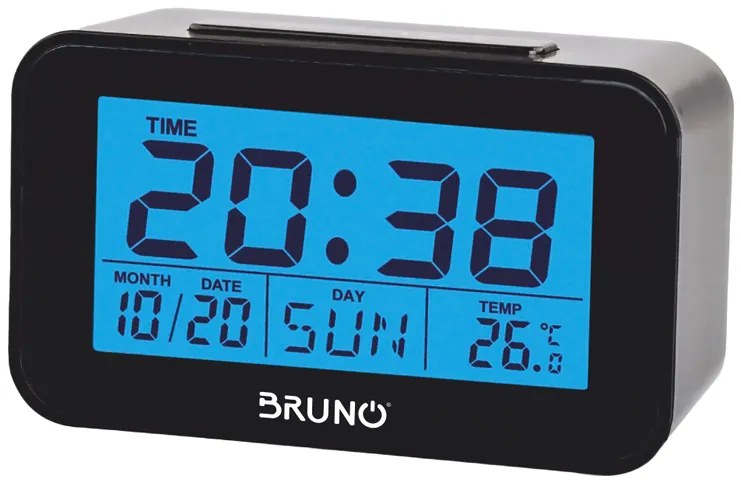 BRUNO ξυπνητήρι BRN-0130 με μέτρηση θερμοκρασίας, °C &amp; °F, μαύρο