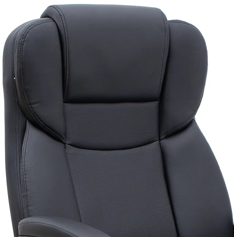 Καρέκλα γραφείου διευθυντική Morgan Megapap από τεχνόδερμα χρώμα μαύρο 67x65x112/122εκ.