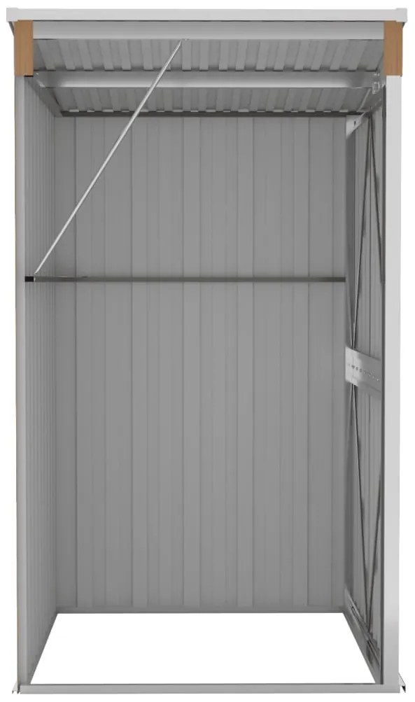 vidaXL Αποθήκη Κήπου Επιτοίχια Καφέ 118x100x178 εκ. από Γαλβ. Ατσάλι