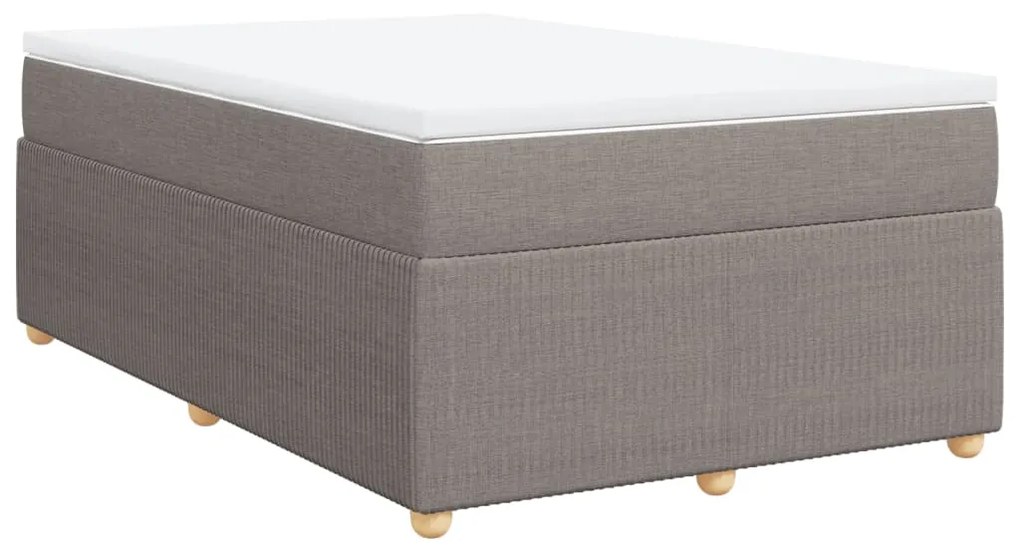 Κρεβάτι Boxspring με Στρώμα Taupe 120x200 εκ. Υφασμάτινο - Μπεζ-Γκρι