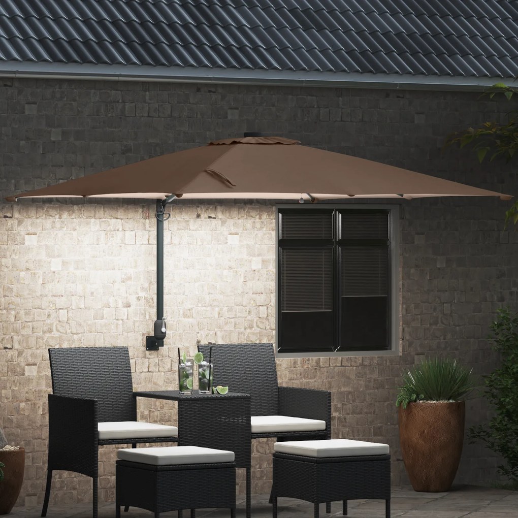vidaXL Ομπρέλα Κήπου Taupe 248.5 x 247.5 x 160 εκ. ύφασμα