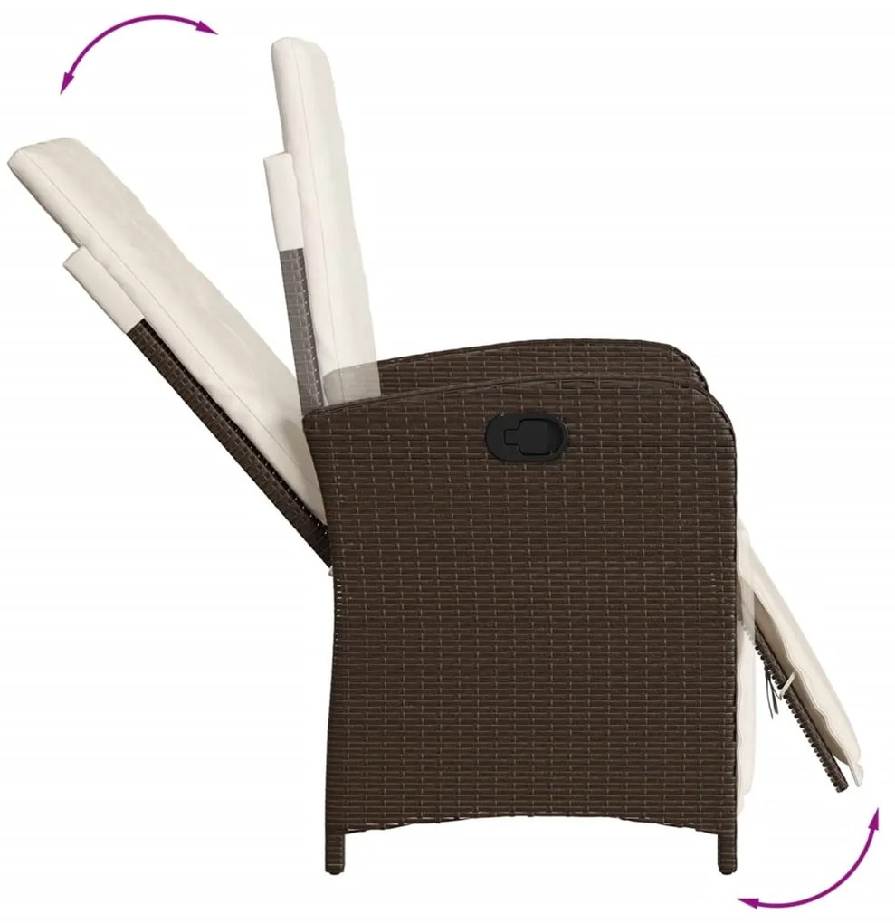 vidaXL Σετ Τραπεζαρίας Κήπου 7 τεμ. Καφέ Συνθετικό Ρατάν με Μαξιλάρια