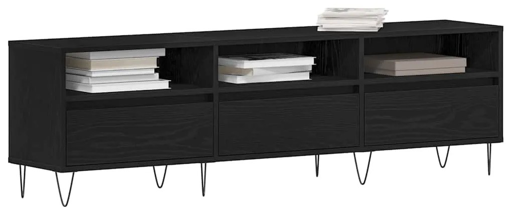 vidaXL Ντουλάπι TV Μαύρη δρυς 150 x 30 x 44.5 εκ. Επεξεργασμένο ξύλο
