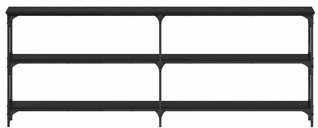 vidaXL Τραπέζι Κονσόλας με ράφι Μαύρη δρυς 200 x 29 x 75 cm