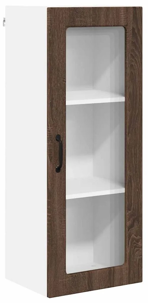 vidaXL Κρεμαστό ντουλάπι κουζίνας με ράφι Καφέ δρυς 40 x 31 x 100 εκ.