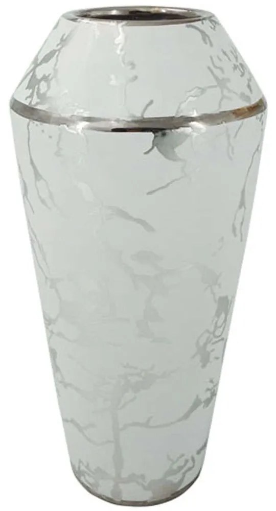 Βάζο Κρακελέ 15-00-22958 Φ14,5x30cm Silver-White Marhome Ceramic