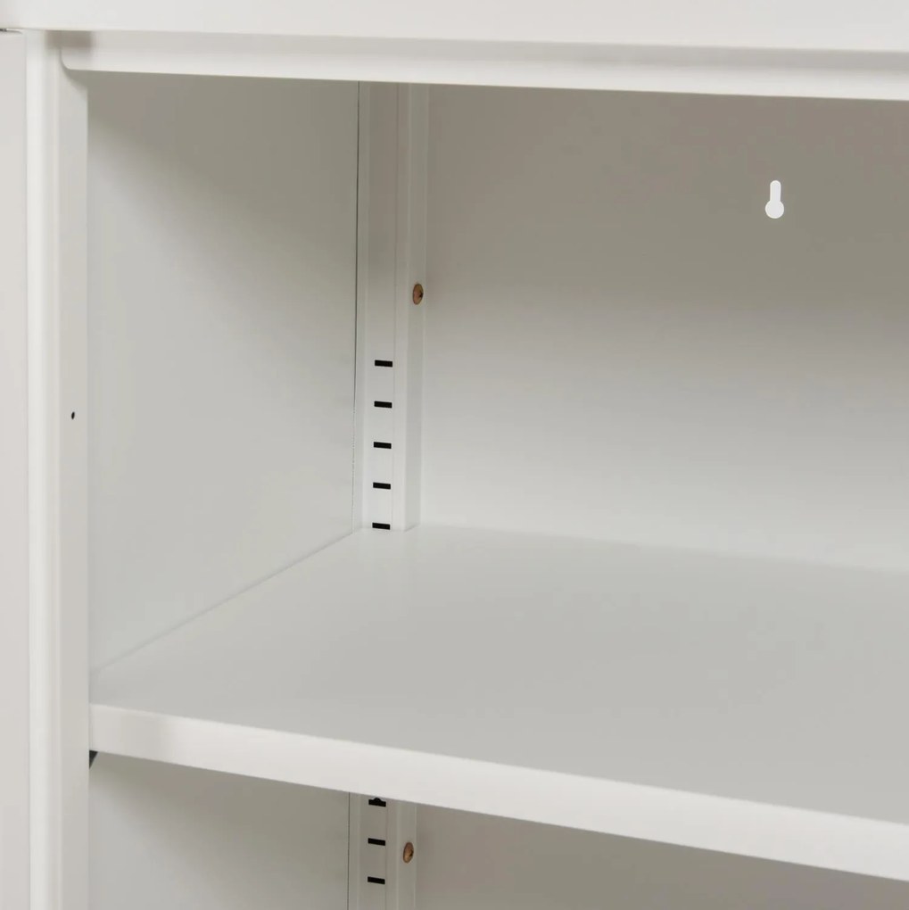 ΜΕΤΑΛΛΙΚΟ ΝΤΟΥΛΑΠΙ ΒΙΤΡΙΝΑ CARIL  ΛΕΥΚΟ 80x37-40x102Yεκ.