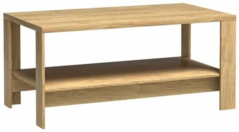 Τραπεζάκι σαλονιού Stanton F118, Ανοιχτό χρώμα ξύλου, 57x65x120cm, Πλαστικοποιημένη μοριοσανίδα, Γωνιακός