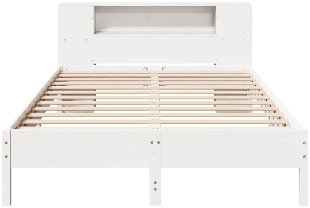 vidaXL Κρεβάτι Βιβλιοθήκη Χωρίς Στρώμα 140x190 εκ Μασίφ Ξύλο Πεύκου