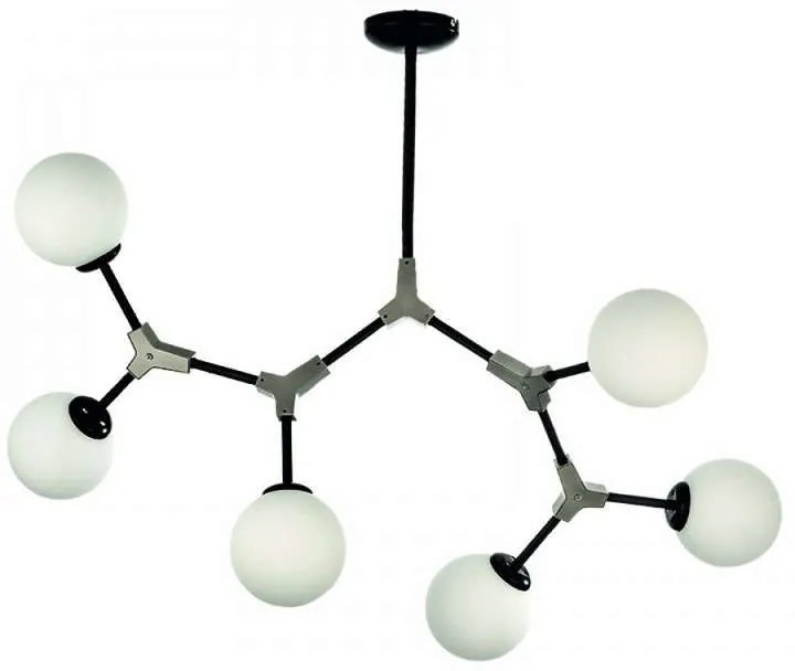 Φωτιστικό Οροφής 6167-6 90x75cm 6xG9 Black-Silver Inlight Μέταλλο,Γυαλί