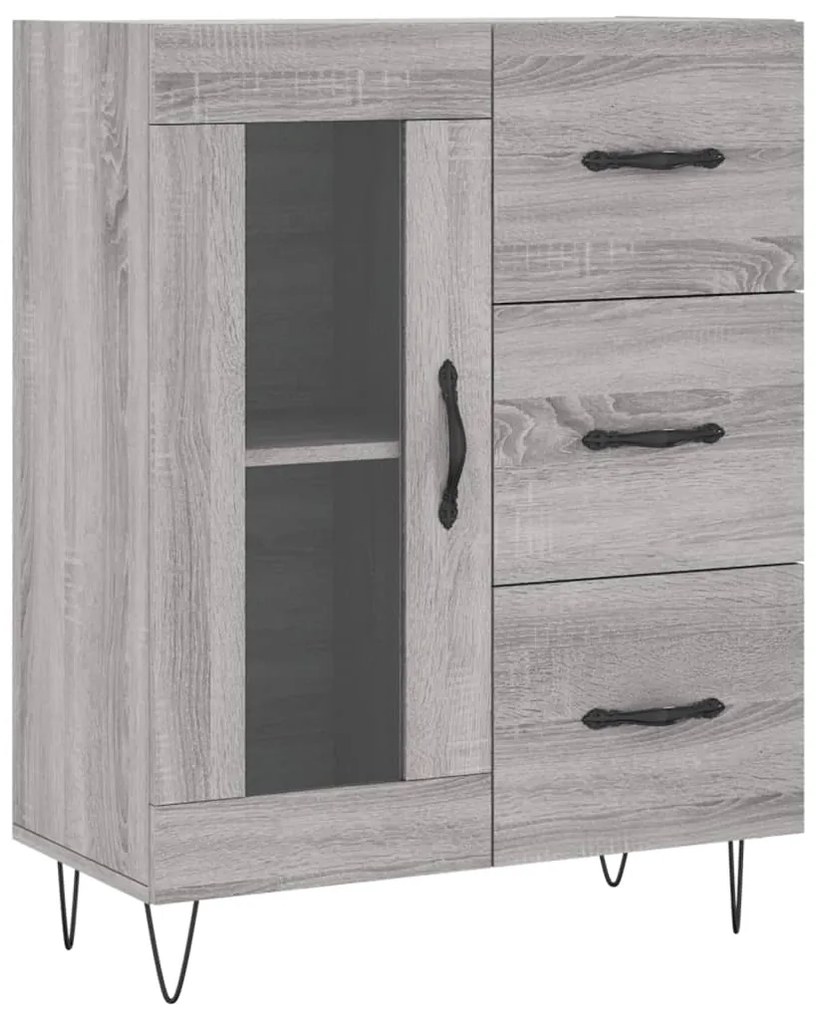 vidaXL Ντουλάπι Γκρι Sonoma 69,5 x 34 x 180 εκ. Επεξεργασμένο Ξύλο