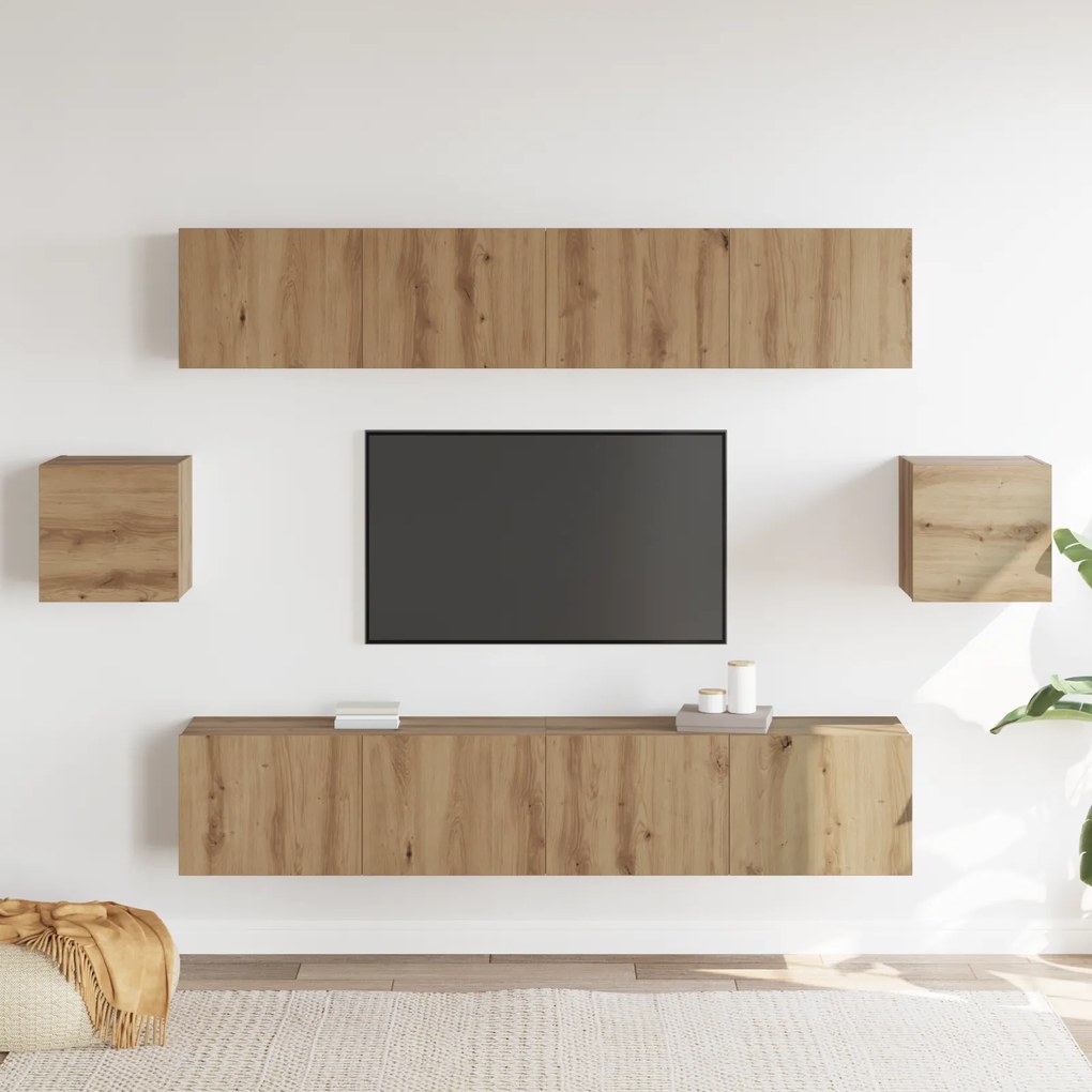 vidaXL Σετ επίπλου τηλεόρασης 6 pcs Χειροποίητο παλιό 80 x 30 x 30 εκ
