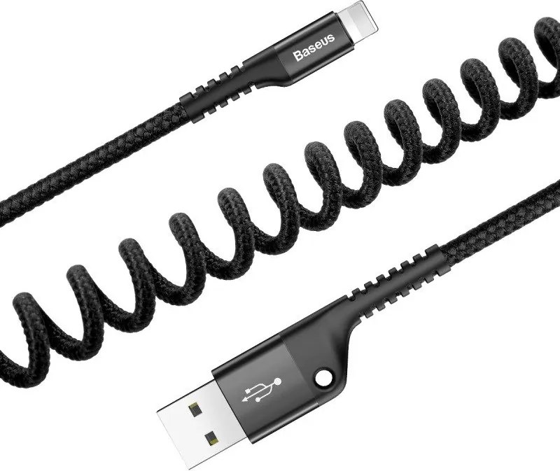 Baseus Spring-loaded cable Lightning 1m 2A (black)