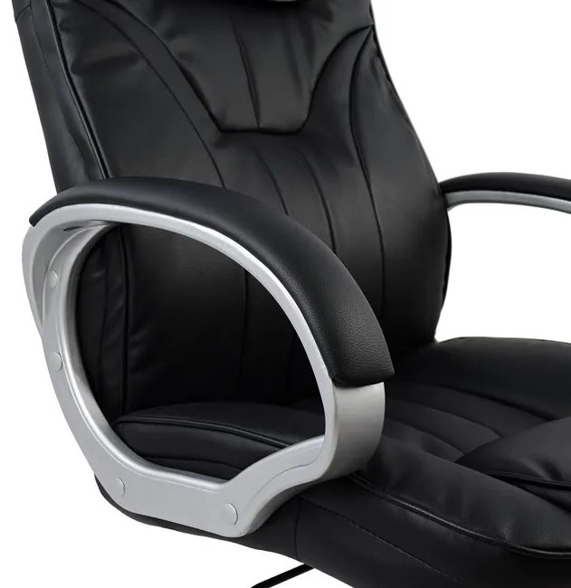 ΚΑΡΕΚΛΑ ΓΡΑΦΕΙΟΥ ΜΑΥΡΟ PU STARELL ΜΕ ΠΟΔΙ ΧΡΩΜΙΟ 65x71x106,5-116Y εκ.HM1025.01