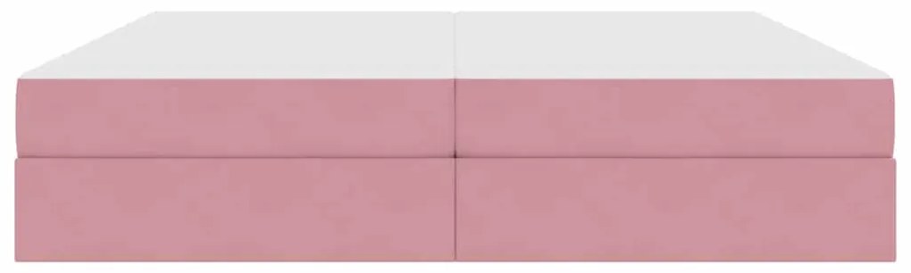 vidaXL Κρεβάτι με αποθηκευτικό χώρο και στρώμα Ροζ 200 x 200 cm