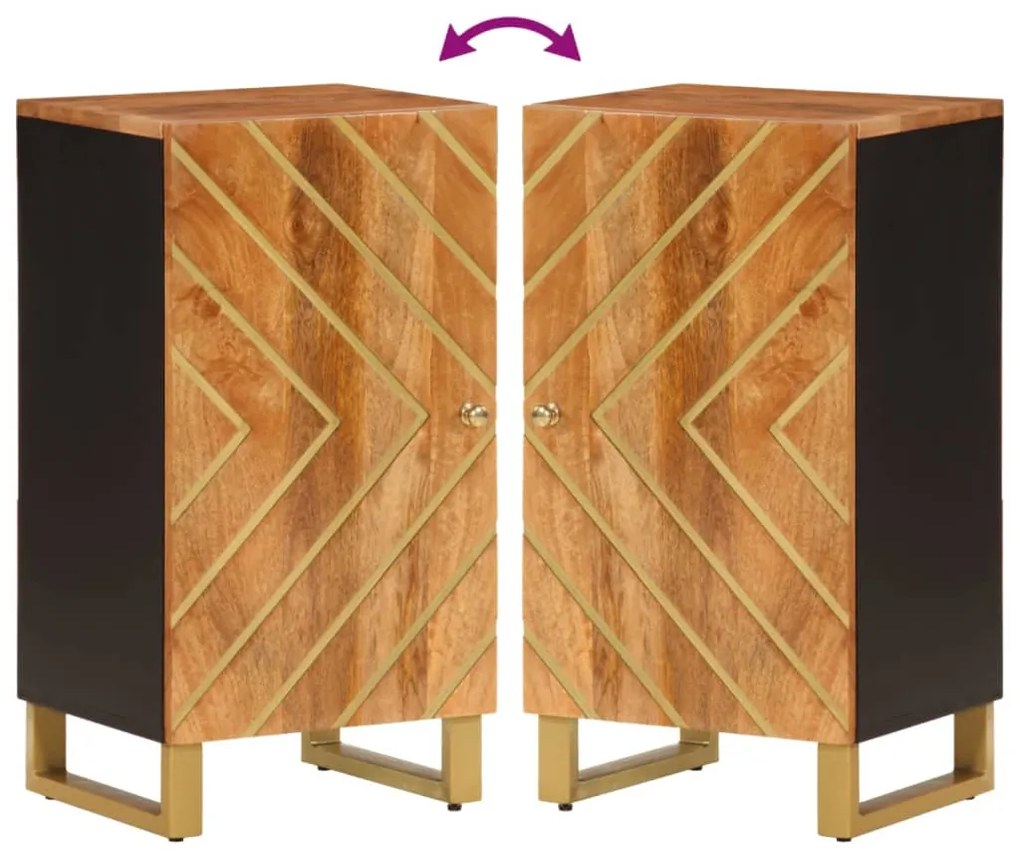 vidaXL Βοηθητικό Έπιπλο Καφέ/Μαύρο 40x33,5x75 εκ. Μασίφ Ξύλο Μάνγκο