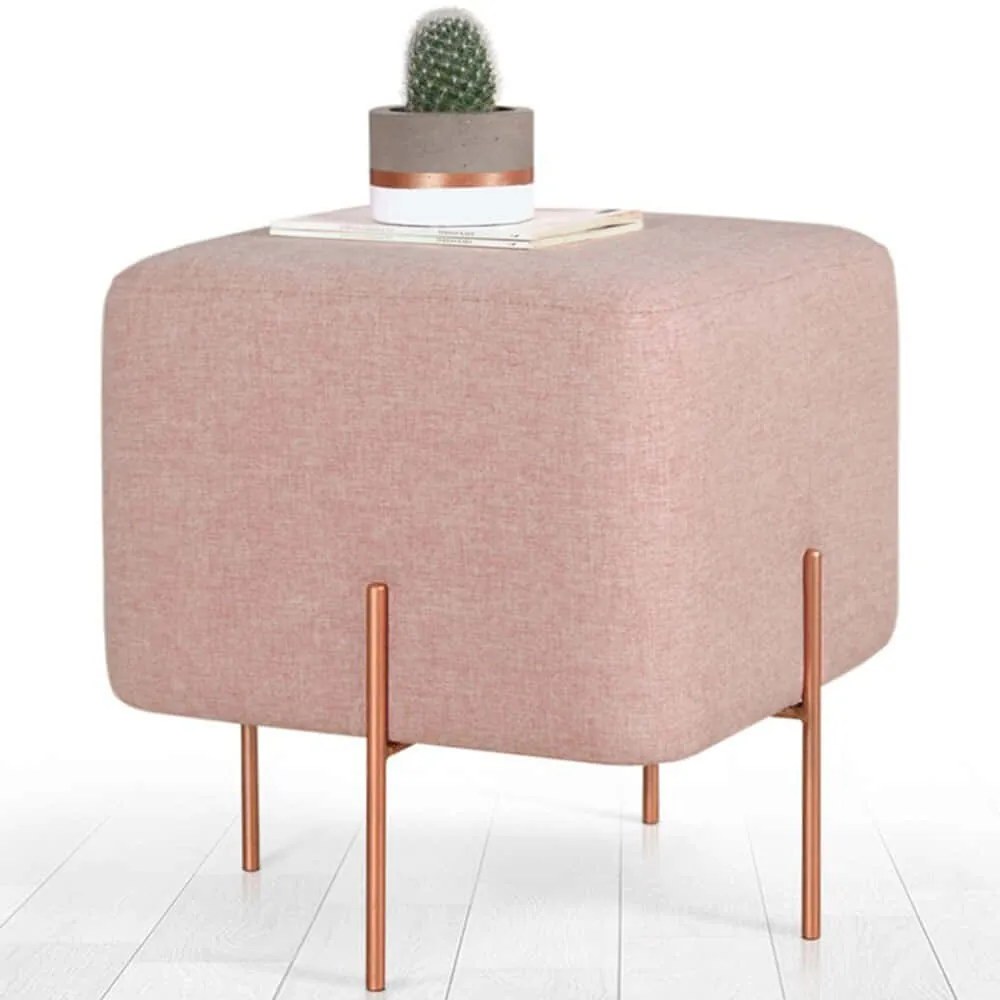 Σκαμπό Copper 209FLF1186 40x40x42cm Pink