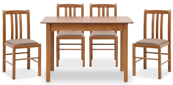 Σετ τραπεζαρίας Bergen Megapap 5 τμχ μασίφ ξύλο - MDF με επεκτεινόμενο τραπέζι 120/150x68x77εκ.