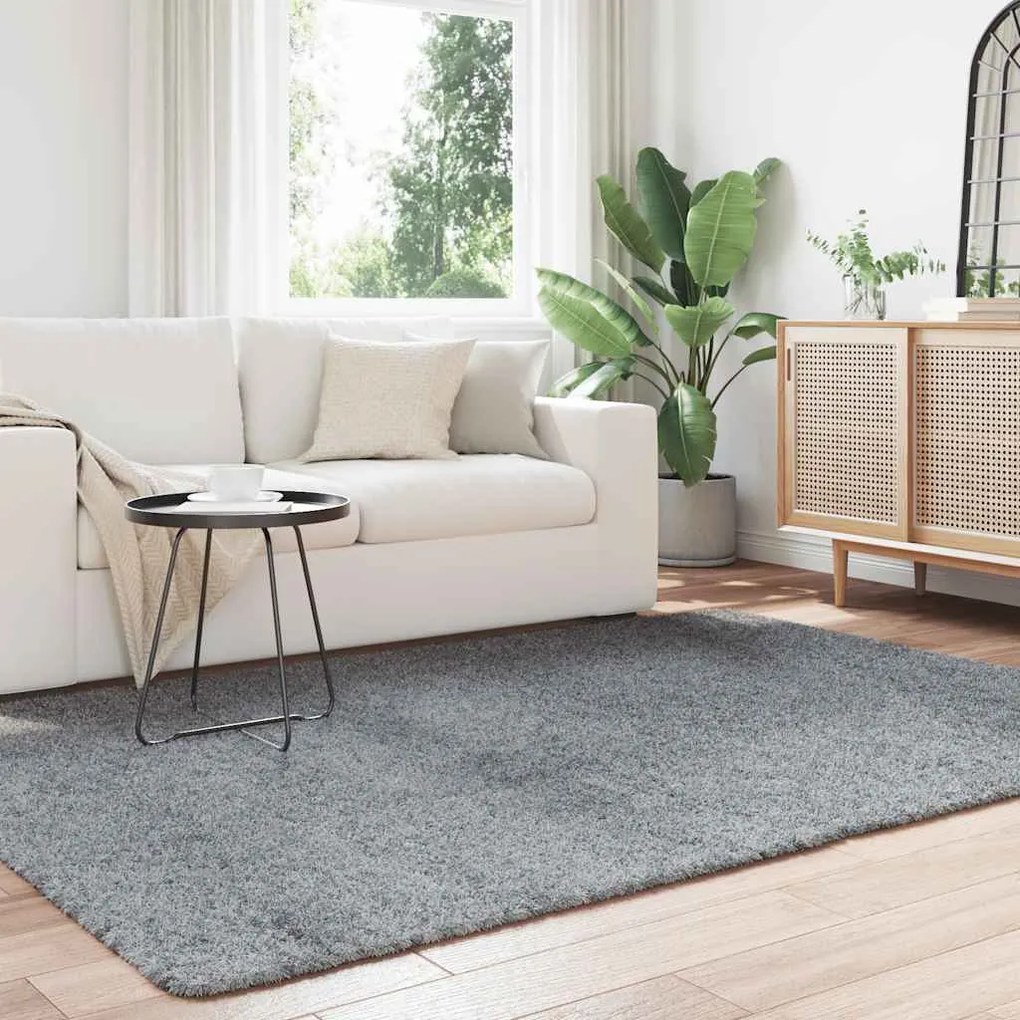 vidaXL Χαλί Shaggy με Ψηλό Πέλος NAVARRA Ασημί Γκρι 160x230 εκ.