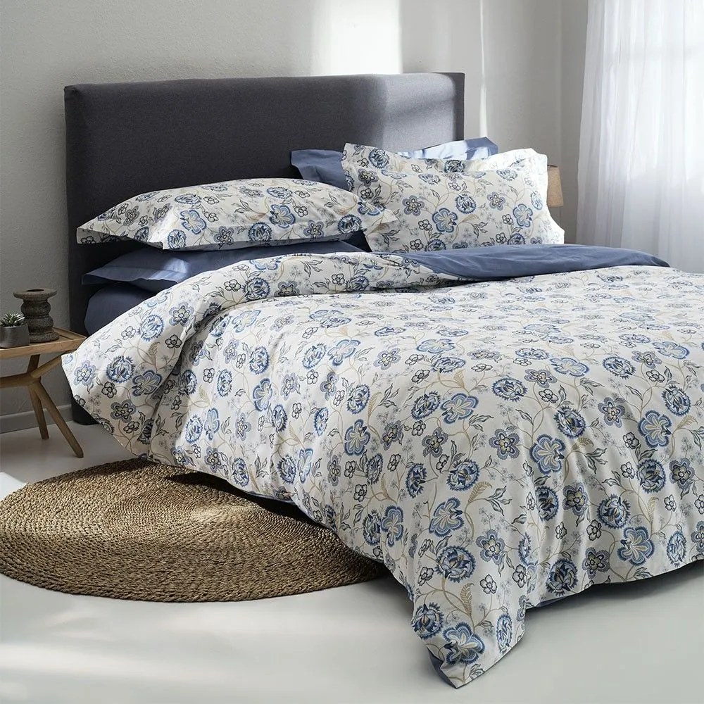 Σεντόνια Como-1 (Σετ 4τμχ) Blue Vesta Home Υπέρδιπλo 240x270cm 100% Cotton Satin