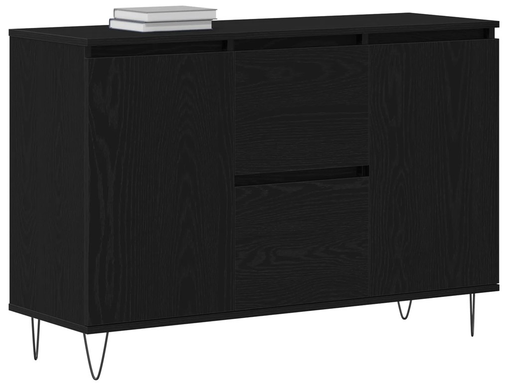 vidaXL Μπουφέ Μαύρο Δρυς 101,5x35x70 εκ Επεξεργασμένο Ξύλο