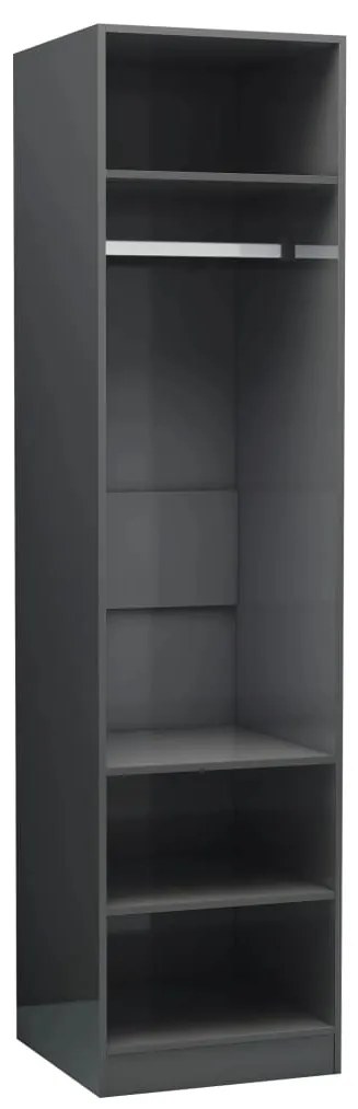 vidaXL Ντουλάπα Γυαλιστερό Γκρι 50 x 50 x 200 εκ. από Μοριοσανίδα