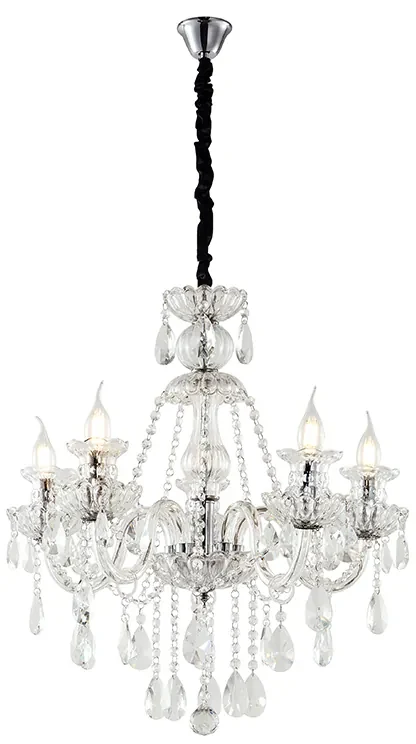 Artekko Chandelier Mairy Πολυέλαιος 8φωτος Διάφανο Κρύσταλλο (80x80x70)cm Artekko 023-3014