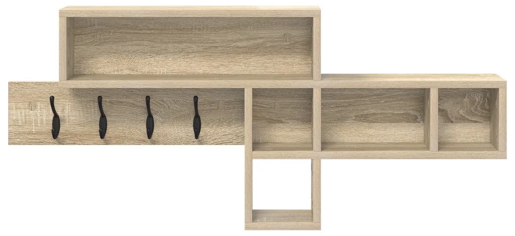 vidaXL Τοίχου Κρεμάστρα με ράφι με αποθήκευση Sonoma Oak 100 x 12 x 43.5 εκ