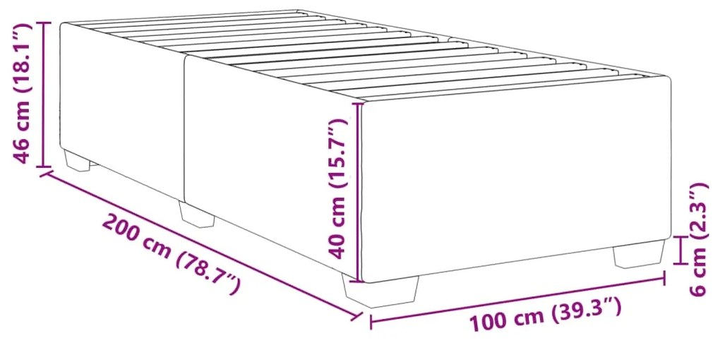 Σκελετός Κρεβατιού Χωρίς Στρώμα Μαύρο 100x200 εκ. Υφασμάτινο - Μαύρο