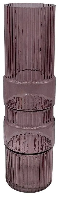 Βάζο Γυάλινο Bague 019588 D8xH29cm Pink Glass