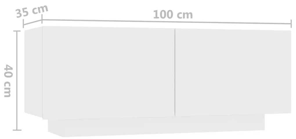 Έπιπλο Τηλεόρασης Λευκό 100 x 35 x 40 εκ. Επεξ. Ξύλο - Λευκό