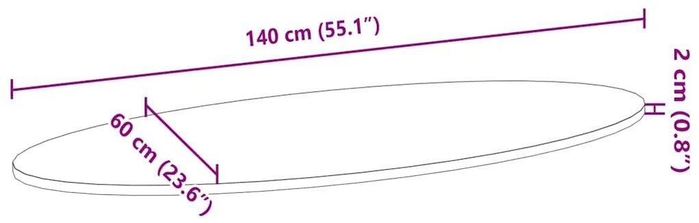 ΕΠΙΤΡΑΠΕΖΙΑ ΕΠΙΦΑΝΕΙΑ 140X60X2 ΕΚ. ΑΠΟ ΜΑΣΙΦ ΞΥΛΟ ΔΡΥΟΣ ΟΒΑΛ 4009040