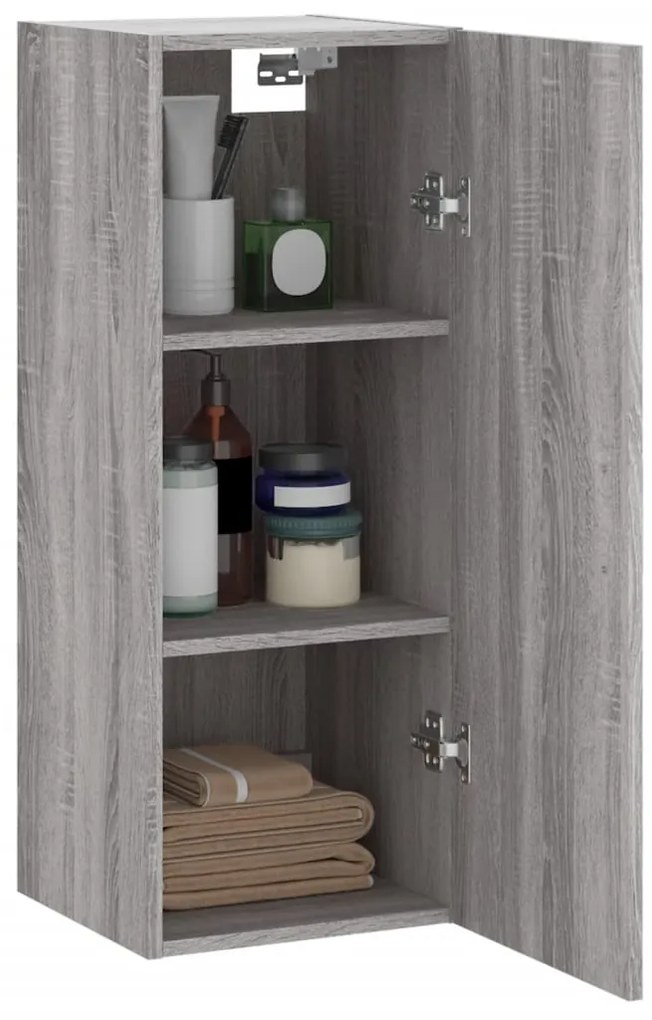 vidaXL Ντουλάπι Τοίχου Γκρι Sonoma 34,5 x 34 x 90 εκ.