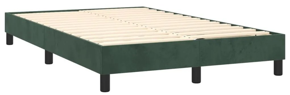 Κρεβάτι Boxspring με Στρώμα Σκούρο Πράσινο 120x200εκ. Βελούδινο - Πράσινο