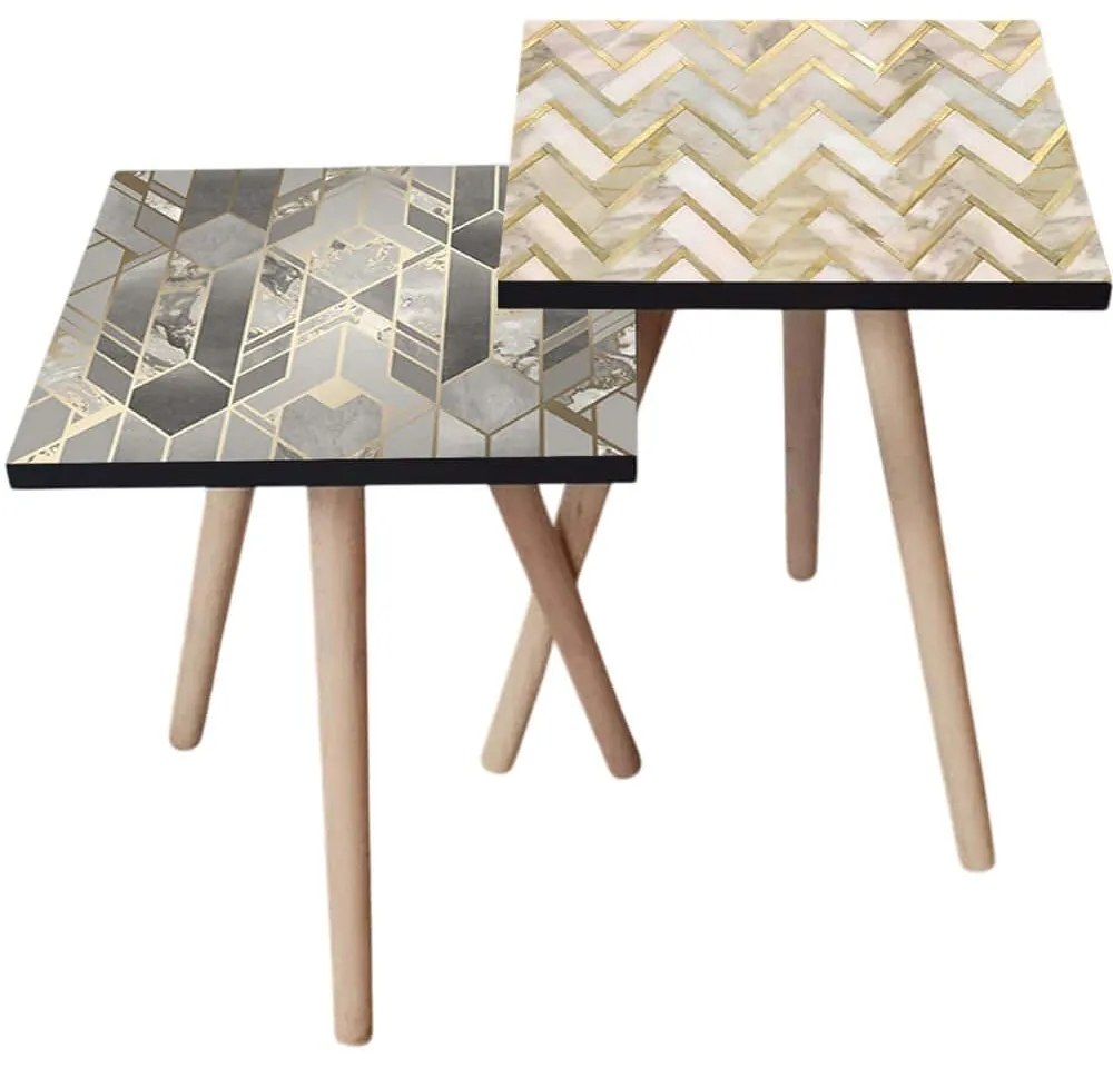 Τραπεζάκια Βοηθητικά (Σετ 2Τμχ) 481LNA2254 35x35x47/42cm Multi