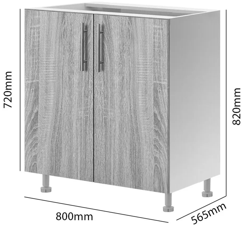 Επιδαπέδιο Ντουλάπι Κουζίνας EMMA Λευκό 80x56.5x82 εκ. 80x56.5x82 εκ.