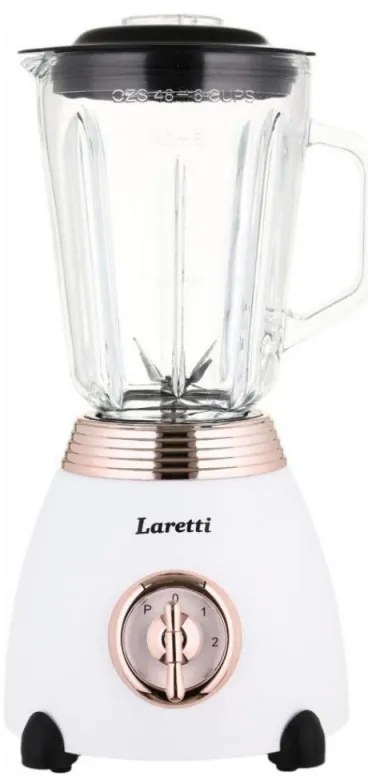Μπλέντερ Laretti LR-FP7310, 500W, 1.5 l, Ανοξείδωτες λεπίδες, 2 ταχύτητες + παλμός, Μηχανισμός κλειδώματος, Λευκό