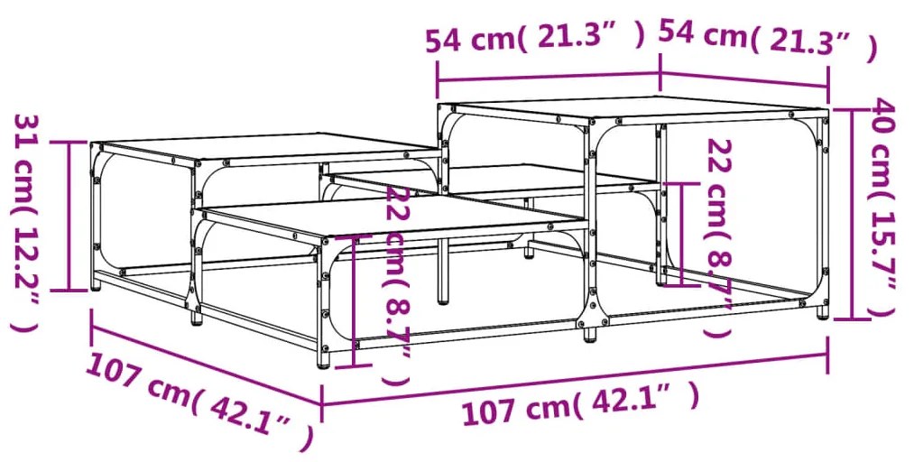 ΤΡΑΠΕΖΑΚΙ ΣΑΛΟΝΙΟΥ ΓΚΡΙ SONOMA 107 X 107 X 40 ΕΚ. ΕΠΕΞΕΡΓ. ΞΥΛΟ 837755