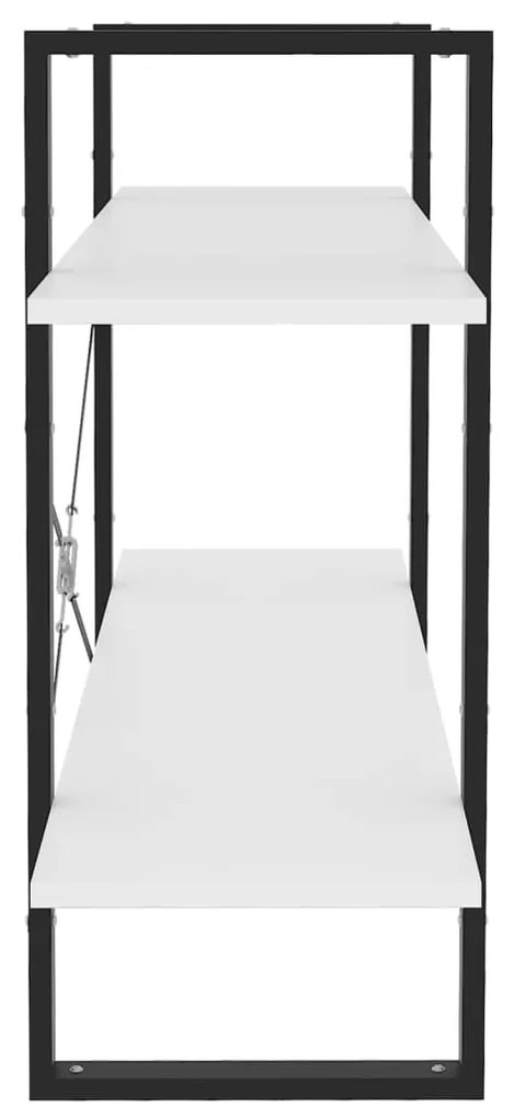 vidaXL Βιβλιοθήκη με 2 Ράφια Λευκή 100 x 30 x 70 εκ. από Επεξ. Ξύλο