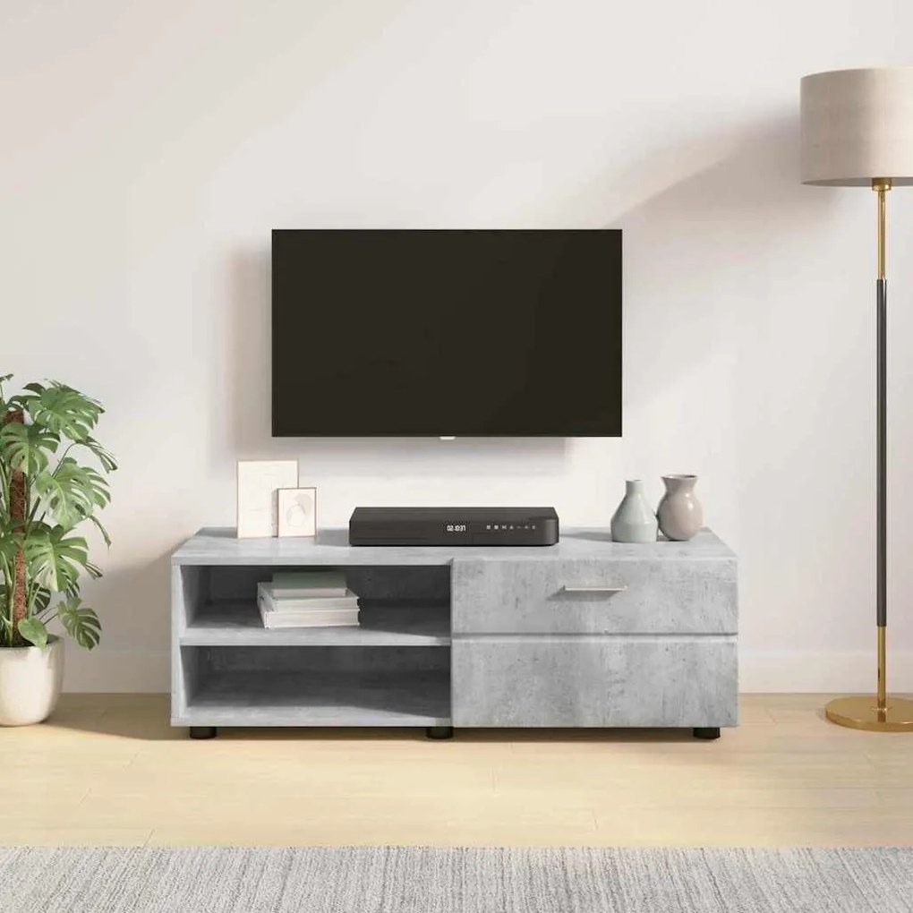 vidaXL Ντουλάπι TV με συρτάρι Γυαλιστερό λευκό 100.5 x 39 x 30 εκ